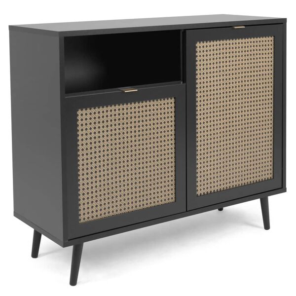 Finori Chest Vienna 01A Black and Rattan Print