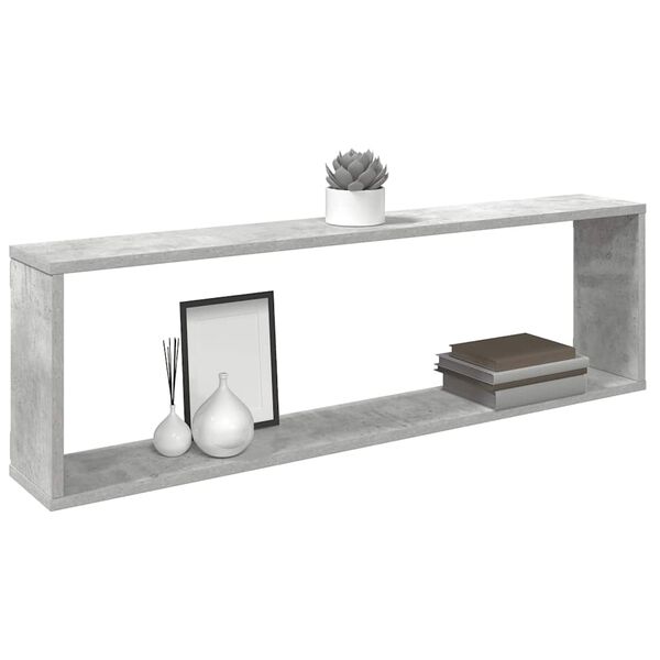 vidaXL Wall Cube Shelf 6 pcs Concrete Grey 100x15x30 cm Engineered Wood