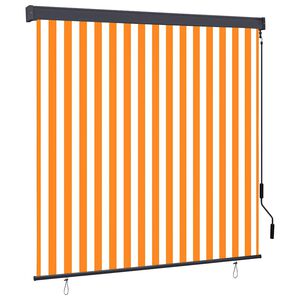 vidaXL Roller Blind White and Orange 180 x 250 cm Fabric and Aluminum