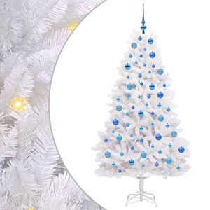 vidaXL Artificial Hinged Christmas Tree White 180 cm PVC and Steel
