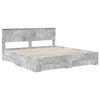 vidaXL Bed Frame Concrete Grey 180 x 200 cm Engineered Wood