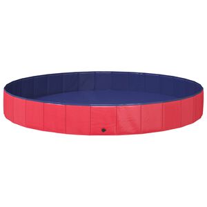 vidaXL Children Swimming Pool Folding Red &Oslash;300 x 38 cm