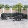 vidaXL Garden Sofa Set with Cushion 13 pcs Black Aluminium