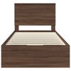 vidaXL Bed Frame with Drawer Brown Oak 100 x 200 cm Engineer Wood
