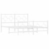 vidaXL Metal Bed Frame without Mattress with Footboard White 140x200cm