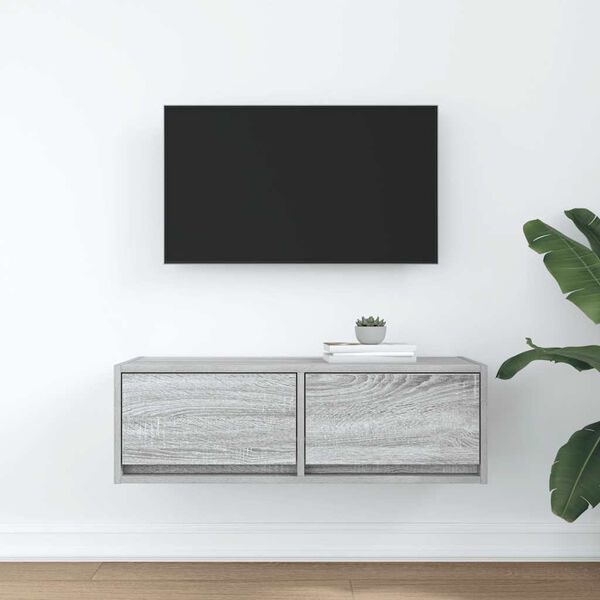 vidaXL TV Cabinet Grey Sonoma 80x31x25.5 cm Engineered Wood