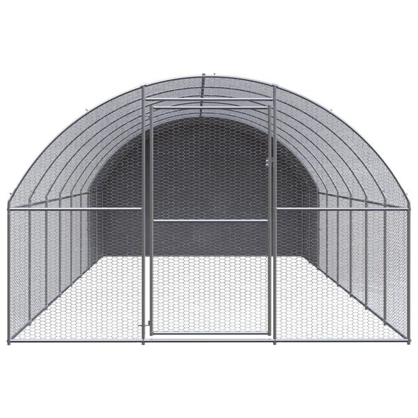 vidaXL Outdoor Chicken Coop 3x8x2 m Galvanised Steel