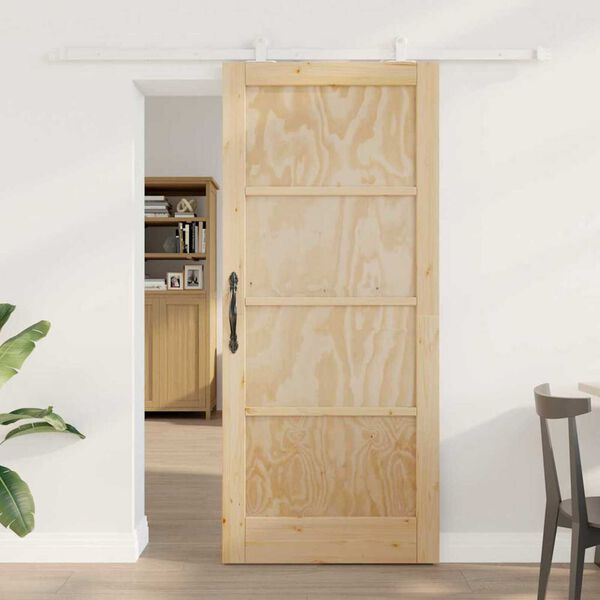 vidaXL Sliding Door ORKDAL Brown 86 x 198.5 cm Solid Pine Wood