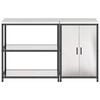 vidaXL Kitchen Storage Set with Shelf 2 pcs Silver Stainless Steel
