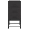 vidaXL Bedside Cabinet Black 36x39x78 cm Steel