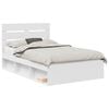 vidaXL Bed Frame with Headboard White 135 x 190 cm Solid Pine Wood
