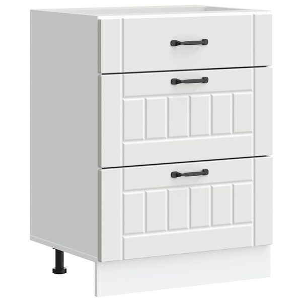 vidaXL Kitchen Base Cabinet Lucca White Engineered Wood
