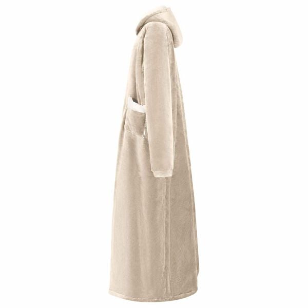 vidaXL Blanket Hoodie Beige 130 x 82 cm Fleece and Flannel