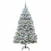 vidaXL Artificial Christmas Tree Green and White 180 cm PVC and Metal