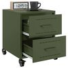 vidaXL Bedside Cabinets 2 pcs Olive Green 36x39x43.5 cm Steel