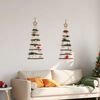 vidaXL&nbsp;Hanging Christmas Trees with Top Stars 2 pcs 42x90 cm Natural Branch