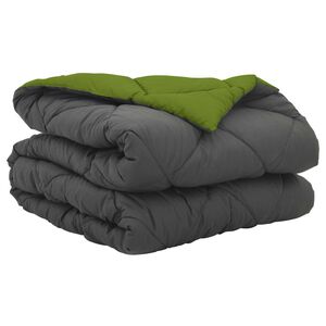 vidaXL Summer Duvet Green and Anthracite 200 x 135 cm Microfiber