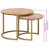 vidaXL Nesting Coffee Tables 2 pcs Brown Solid Mango Wood and Steel