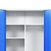 vidaXL Locker Cabinet with 2 Doors Metal 90x40x180 cm Grey and Blue