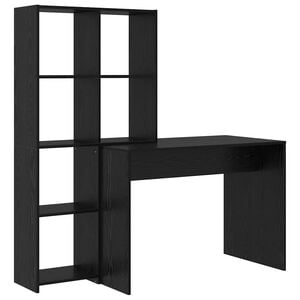 vidaXL Desk Black Oak Engineered Wood 138.5 x 55 x 143 cm