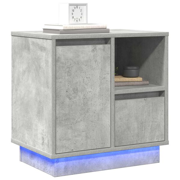 vidaXL Bedside Cabinet 2 pcs Concrete Grey 50 x 34.5 x 50 cm