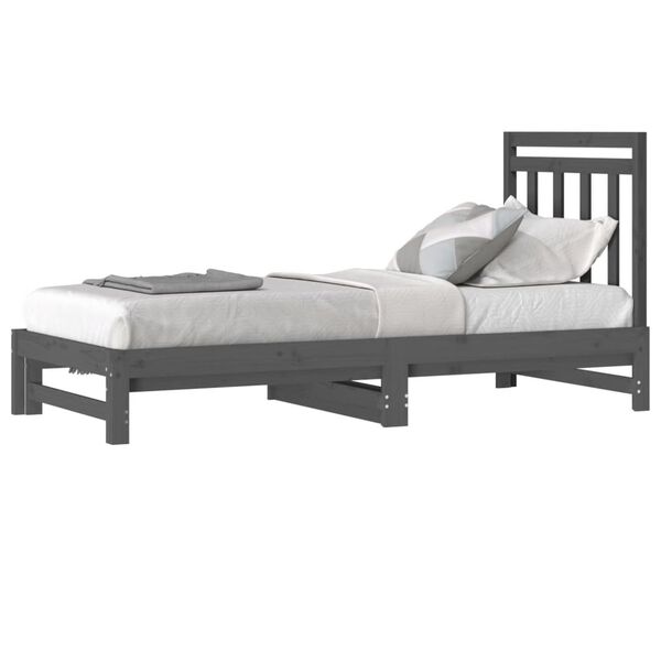 vidaXL Pull-out Day Bed without Mattress Grey 2x(90x200) cm