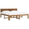 vidaXL Double Bed Frame with Headboard ROSTOCK Natural 200 x 200 cm