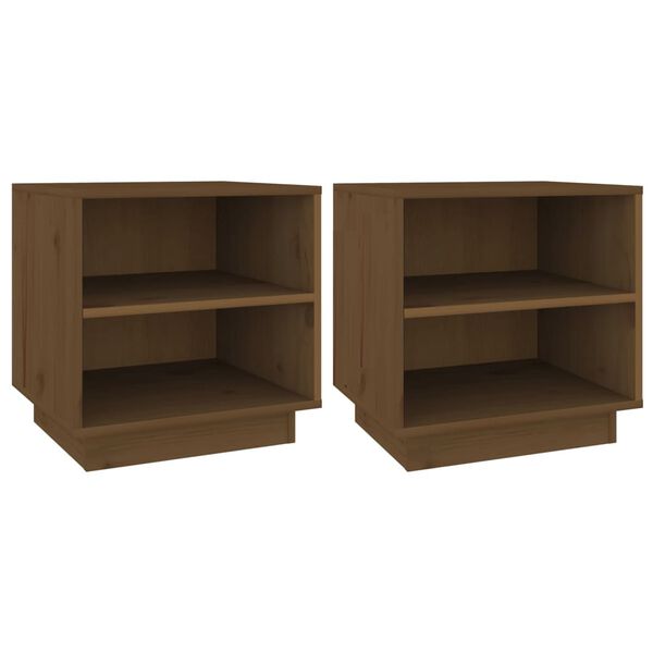 vidaXL Bedside Cabinets 2 pcs Honey Brown 40x34x40 cm Solid Wood Pine
