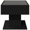 vidaXL Coffee Table with LED Black 70x50x45 cm Engineered Wood