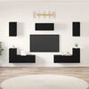 vidaXL TV Cabinet Set Wall-mounted 7 pcs Black Oak Engineered Wood
