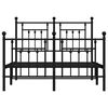 vidaXL Metal Bed Frame without Mattress with Footboard Black 120x190cm