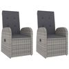 vidaXL 3 Piece Garden Lounge Set Grey Poly Rattan&Solid Wood Acacia