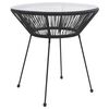 vidaXL Garden Dining Table Black &Oslash;70x74 cm Rattan and Glass