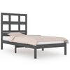 vidaXL Bed Frame without Mattress Grey 75x190 cm Small Single Solid Wood Pine