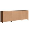 vidaXL Sideboard with LED Lights Brown Oak 202x37x67 cm