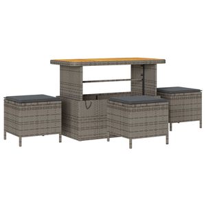 vidaXL Garden Dining Set Grey Poly Rattan