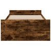 vidaXL Bed Frame with Drawers without Mattress Smoked Oak 100x200 cm