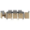 vidaXL Garden Dining Set 9 pcs Beige Poly Rattan