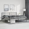 vidaXL Metal Bed Frame without Mattress with Footboard Black 193x203cm