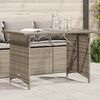 vidaXL Garden Table with Glass Top Grey 110x68x70 cm Poly Rattan