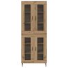 vidaXL Highboard 2 pcs Artisan Oak Engineered Wood and Glass