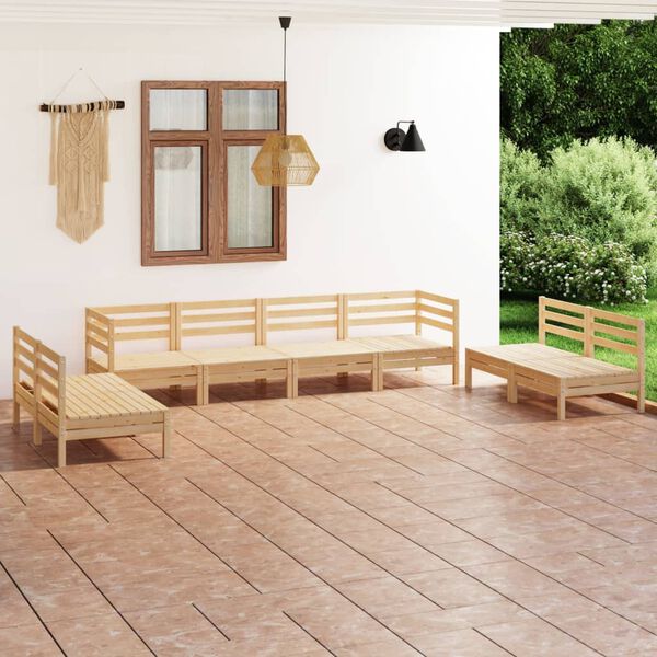 vidaXL 8 Piece Garden Lounge Set Solid Pinewood