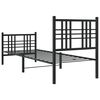 vidaXL Metal Bed Frame without Mattress with Footboard Black 80x200cm