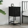 vidaXL Bedside Cabinet Black oak 32 x 42 x 70 cm Engineered wood