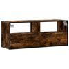 vidaXL TV Cabinet Smoked Oak 100x31x39.5 cm Engineered Wood and Metal