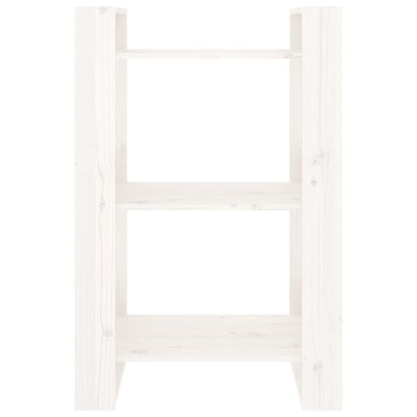 vidaXL Book Cabinet/Room Divider White 60x35x91 cm Solid Wood Pine