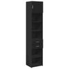 vidaXL Slim Storage Cabinet Black 45x42.5x225 cm Engineered Wood