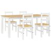 vidaXL 5 Piece Dining Set PANAMA White Solid Wood Pine