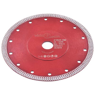 vidaXL Diamond Cutting Disc with Holes Steel 180 mm