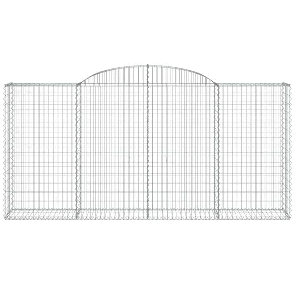 vidaXL Arched Gabion Baskets 7 pcs 300x50x140/160 cm Galvanised Iron
